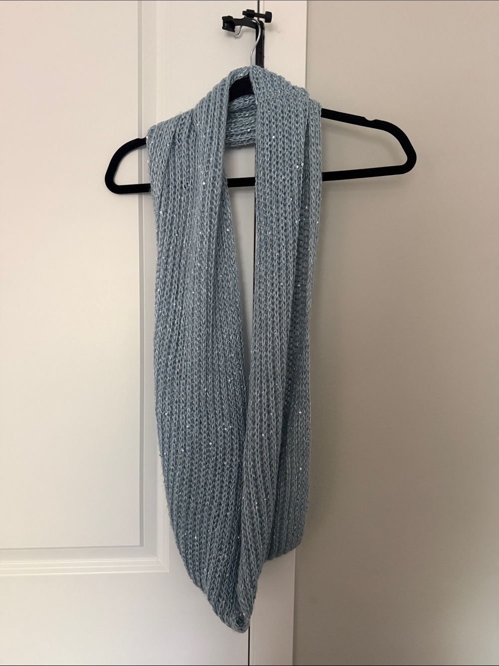 Forever 21 Light Blue Shimmer Knit Infinity Scarf